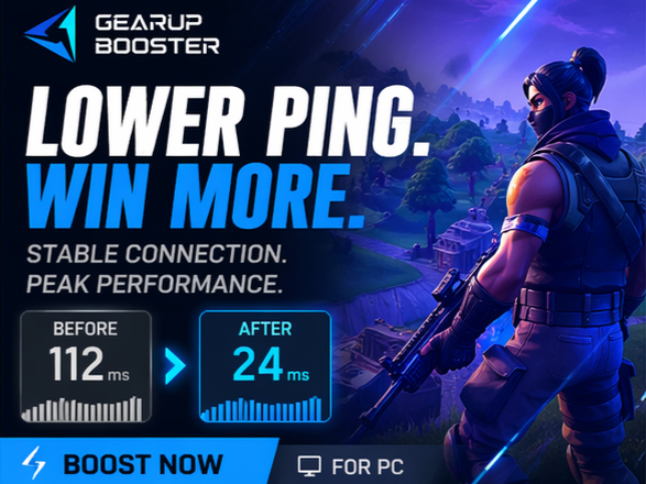 GearUP Booster : ping passé de 112 ms à 24 ms